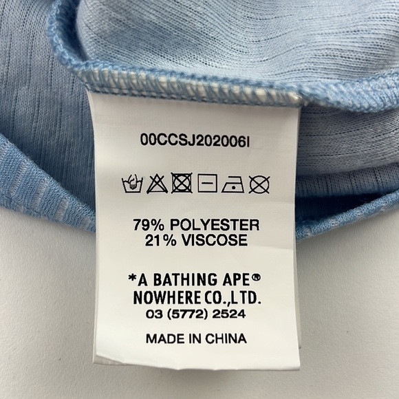 Apee - A Bathing Ape Blue V-Neck Crop Top - Picture 6 of 11